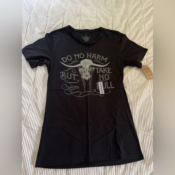junk gypsy Tops - junk gypsy Do No Harm Take No Bull T-shirt Women’s Small Bull Rodeo Cowgirl NWT